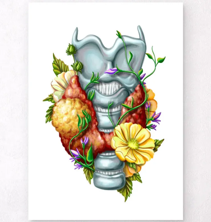Adénome thyroïdien - Floral - Blanc-Codex Anatomicus