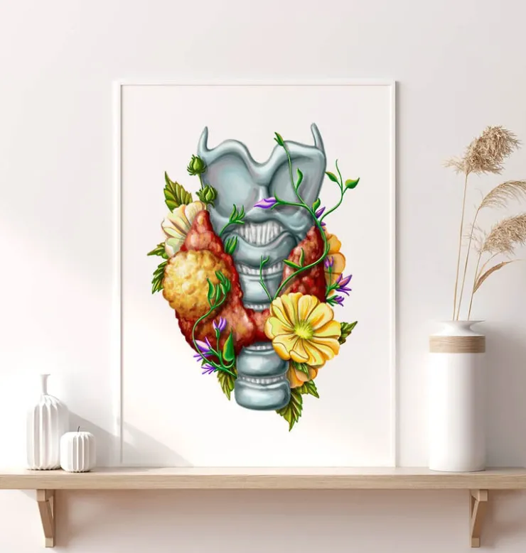Adénome thyroïdien - Floral - Blanc-Codex Anatomicus