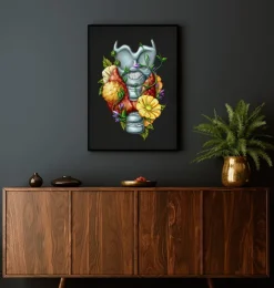 Adénome thyroïdien - Floral - Noir-Codex Anatomicus