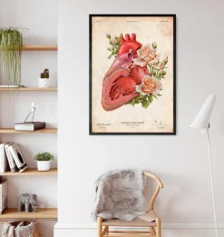 Anatomie cardiaque - Floral - Vieux papiers-Codex Anatomicus Online