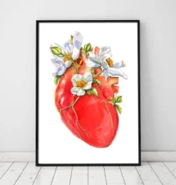 Anatomie cardiaque II - Floral - Blanc-Codex Anatomicus New