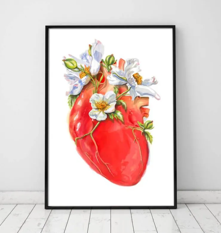 Anatomie cardiaque II - Floral - Blanc-Codex Anatomicus New