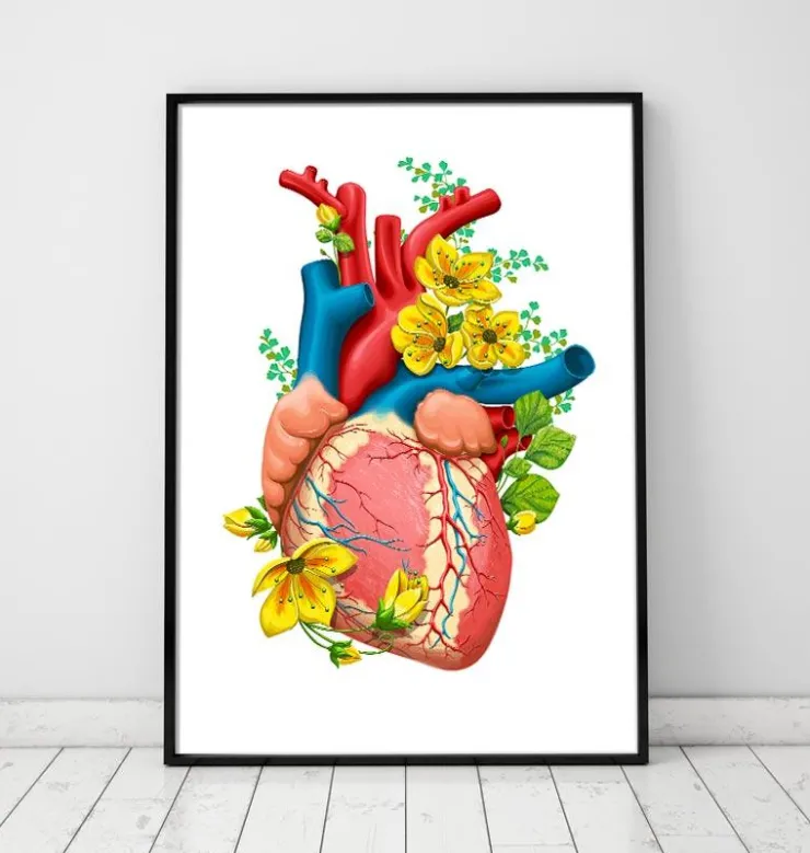 Anatomie cardiaque III - Floral - Blanc-Codex Anatomicus Outlet