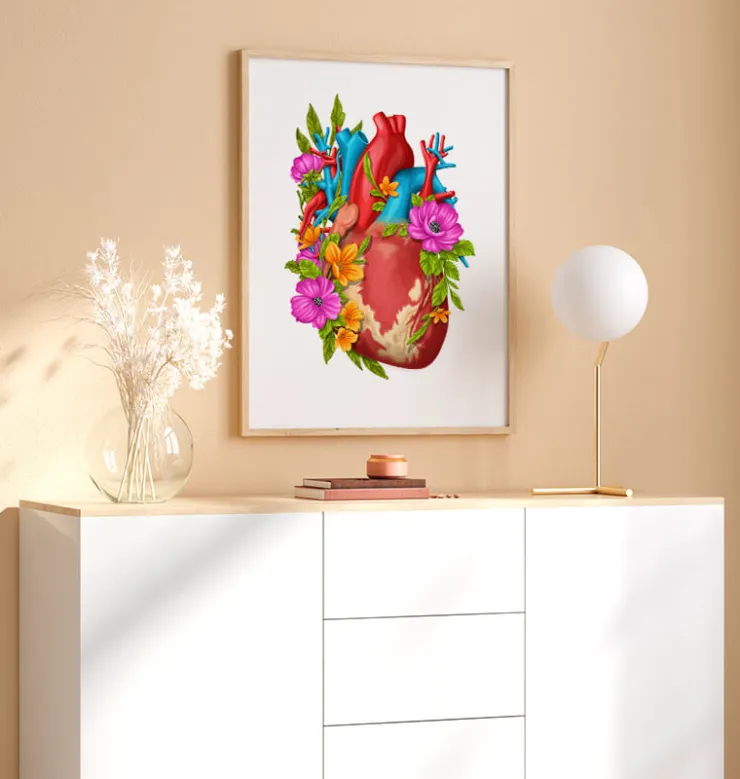 Anatomie cardiaque IV - Floral - Blanc-Codex Anatomicus Hot