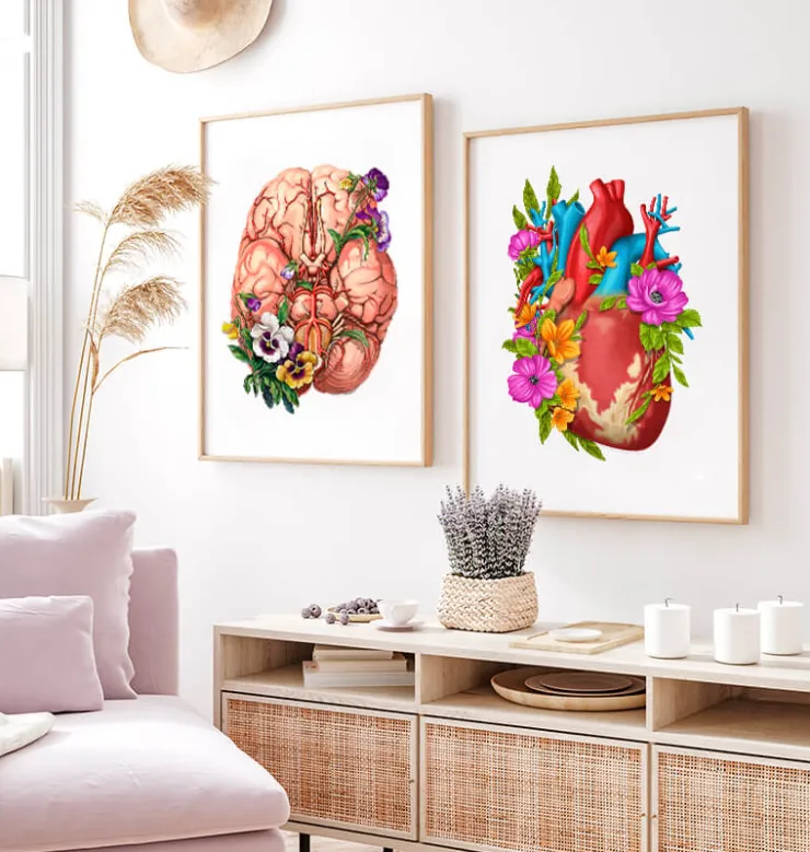 Anatomie cardiaque IV - Floral - Blanc-Codex Anatomicus Hot