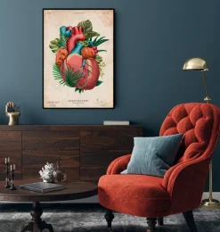Anatomie cardiaque V - Floral - Vintage-Codex Anatomicus Best