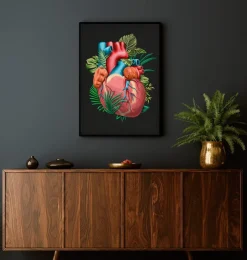 Anatomie cardiaque V - Floral - Noir-Codex Anatomicus Outlet