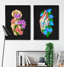 Anatomie de la hanche - Floral - Noir-Codex Anatomicus Sale