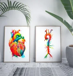 Anatomie de l'aorte - Aquarelle-Codex Anatomicus