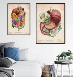 Anatomie de l'estomac - Floral - Vieux Papier-Codex Anatomicus Discount