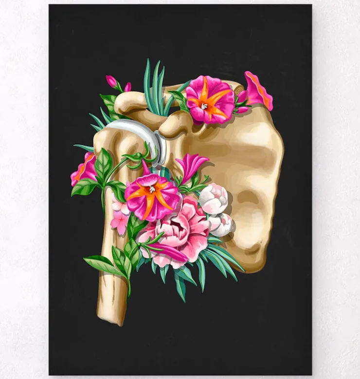 Anatomie de l'épaule - Floral - Noir-Codex Anatomicus Discount