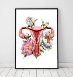 Anatomie de l'utérus - Floral - Blanc-Codex Anatomicus Outlet