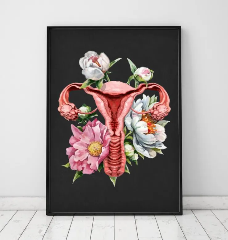 Anatomie de l'utérus - Floral - Noir-Codex Anatomicus Discount