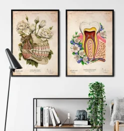 Anatomie dentaire - Floral - Vieux papiers-Codex Anatomicus New