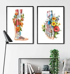 Anatomie des jambes - Floral - Blanc-Codex Anatomicus Outlet