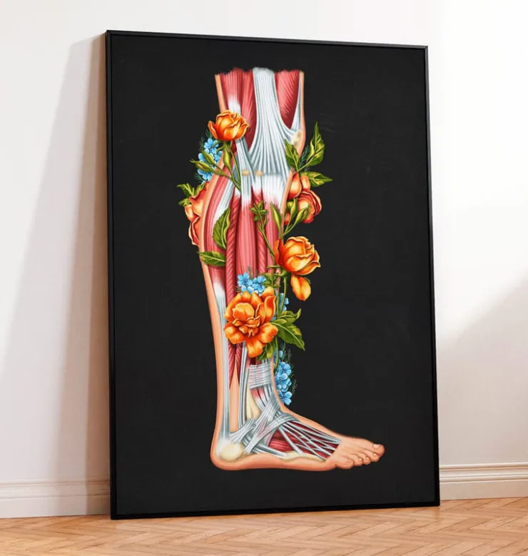 Anatomie des jambes - Floral - Noir-Codex Anatomicus Hot
