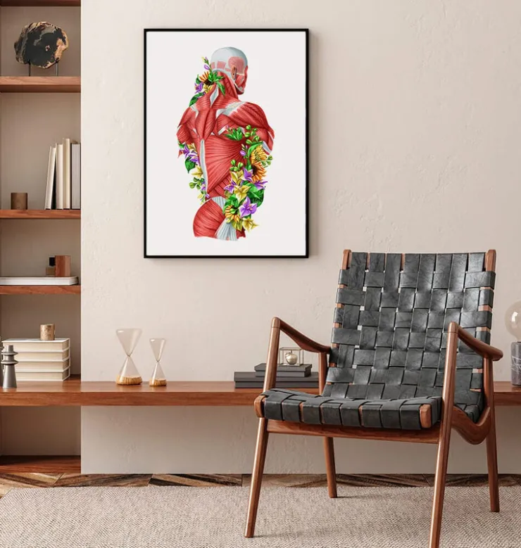 Anatomie des muscles - Floral - Blanc-Codex Anatomicus Best