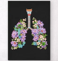 Anatomie des poumons - Floral - Noir-Codex Anatomicus New