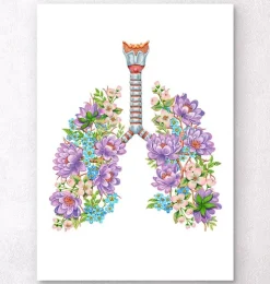 Anatomie des poumons - Floral - Blanc-Codex Anatomicus Outlet