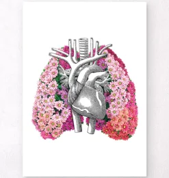 Anatomie des poumons II - Floral - Blanc-Codex Anatomicus New