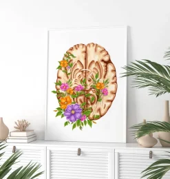 Anatomie du cerveau III - Floral - Blanc-Codex Anatomicus Discount
