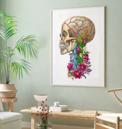Anatomie du crâne II - Floral - Blanc-Codex Anatomicus