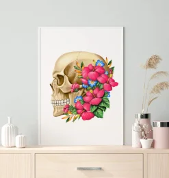 Anatomie du crâne III - Floral - Blanc-Codex Anatomicus Best