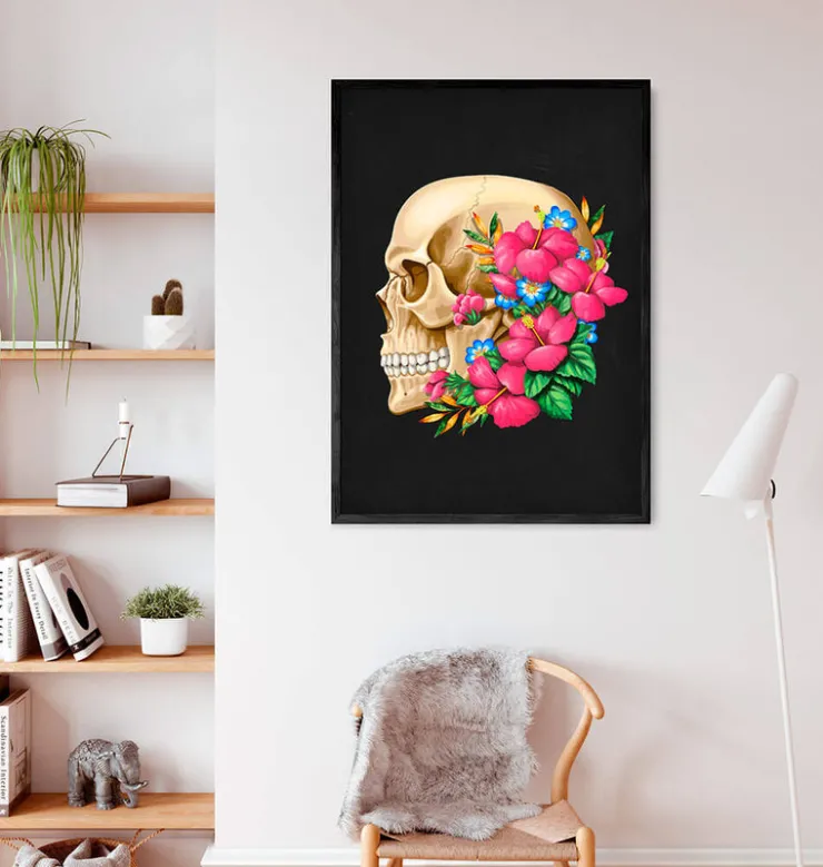 Anatomie du crâne III - Floral - Noir-Codex Anatomicus Sale