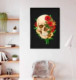 Anatomie du crâne IV - Floral - Noir-Codex Anatomicus Hot