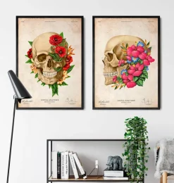 Anatomie du crâne IV - Floral - Vintage-Codex Anatomicus Best