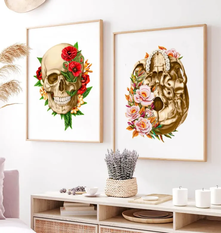 Anatomie du crâne V - Floral - Blanc-Codex Anatomicus Discount