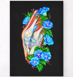 Anatomie du genou II - Floral - Noir-Codex Anatomicus Hot