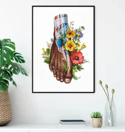 Anatomie du pied II - Floral - Blanc-Codex Anatomicus New