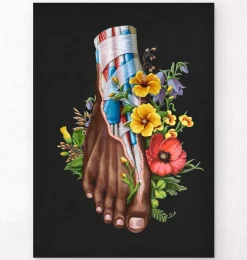 Anatomie du pied II - Floral - Noir-Codex Anatomicus