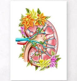 Anatomie du rein II - Floral - Blanc-Codex Anatomicus Sale