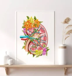 Anatomie du rein II - Floral - Blanc-Codex Anatomicus Sale