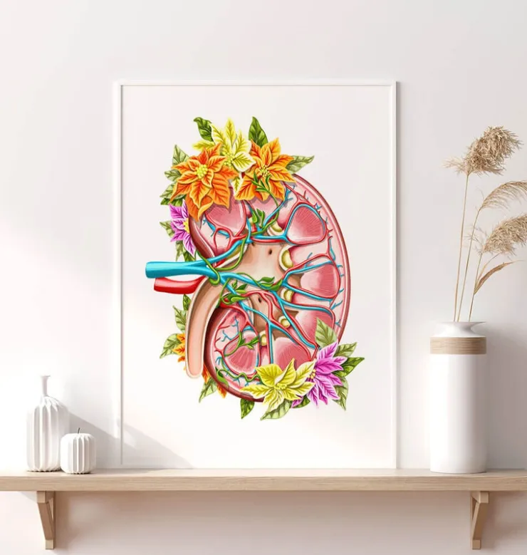 Anatomie du rein II - Floral - Blanc-Codex Anatomicus Sale