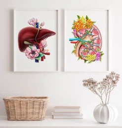 Anatomie du rein II - Floral - Blanc-Codex Anatomicus Sale