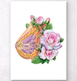 Anatomie du sein - Floral - Blanc-Codex Anatomicus Clearance