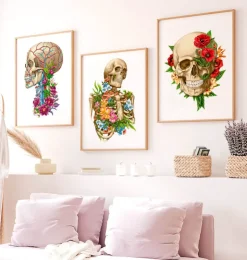 Anatomie du squelette - Floral - Blanc-Codex Anatomicus