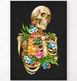 Anatomie du squelette - Floral - Noir-Codex Anatomicus New