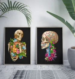 Anatomie du squelette - Floral - Noir-Codex Anatomicus New