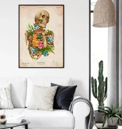 Anatomie du squelette - Floral - Vintage-Codex Anatomicus Online