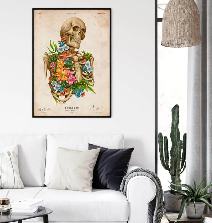 Anatomie du squelette - Floral - Vintage-Codex Anatomicus Online