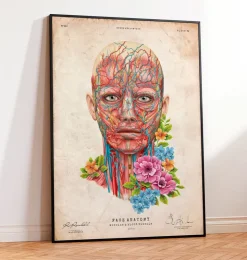Anatomie du visage - Floral - Vintage-Codex Anatomicus New