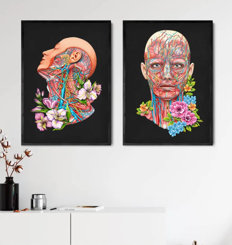 Anatomie du visage - Floral - Noir-Codex Anatomicus Best