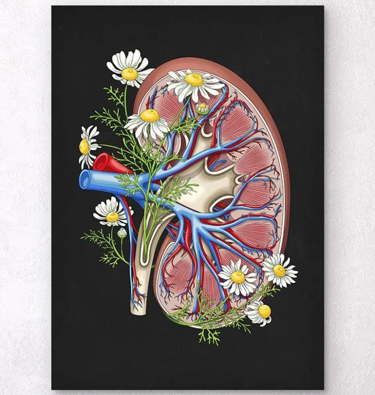 Anatomie florale du rein - Noir-Codex Anatomicus New