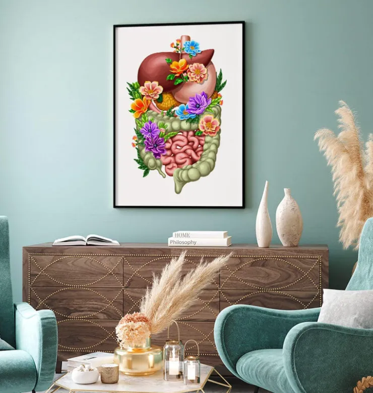 Appareil digestif - Floral - Blanc-Codex Anatomicus Hot