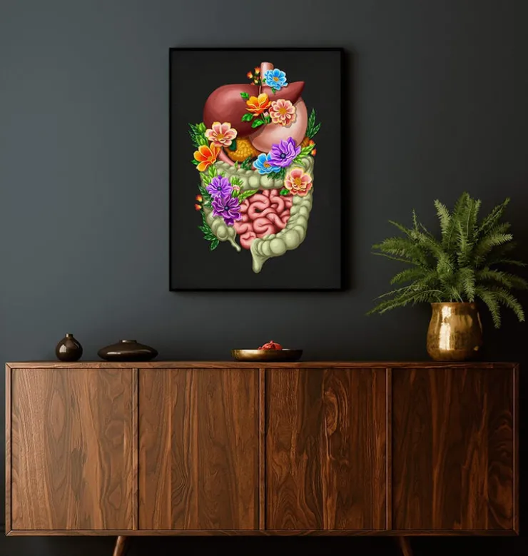 Appareil digestif - Floral - Noir-Codex Anatomicus