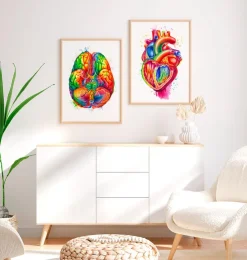 Art coeur anatomique III - Aquarelle-Codex Anatomicus Outlet